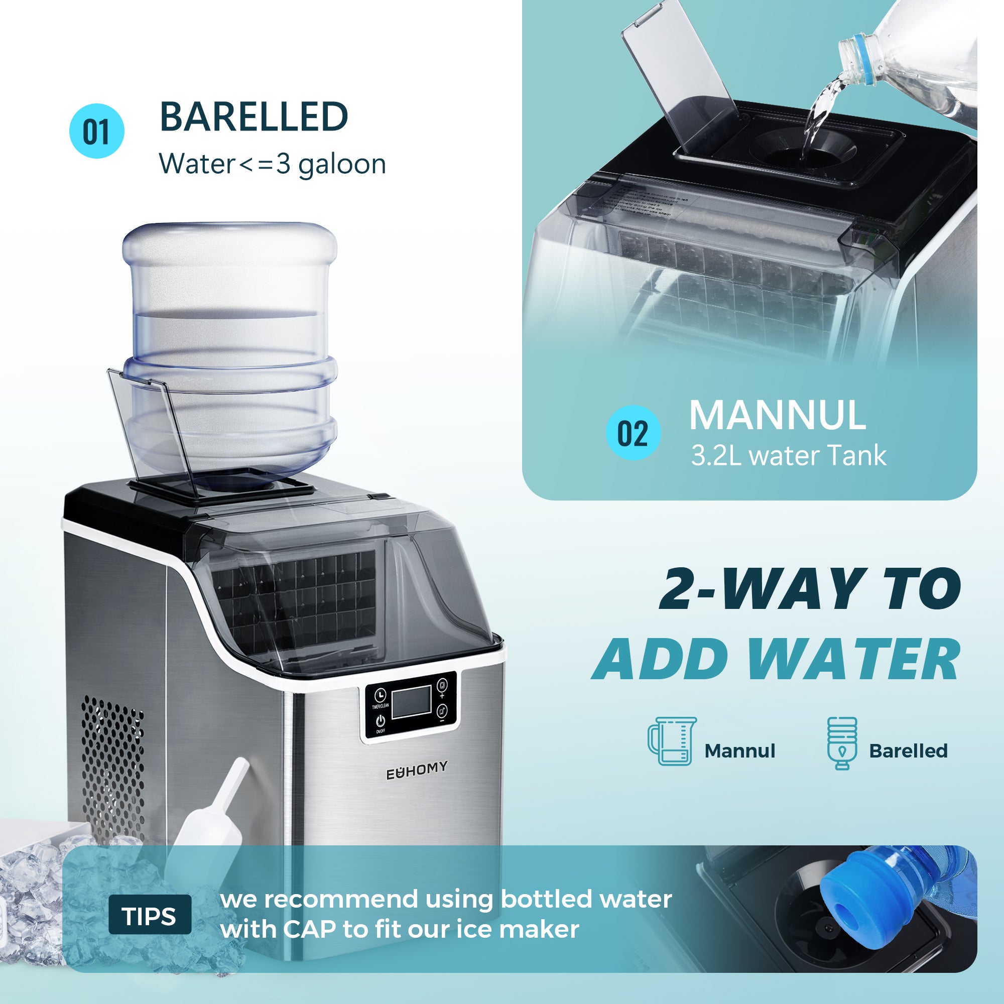 Euhomy Tile Plus Cube Ice Maker