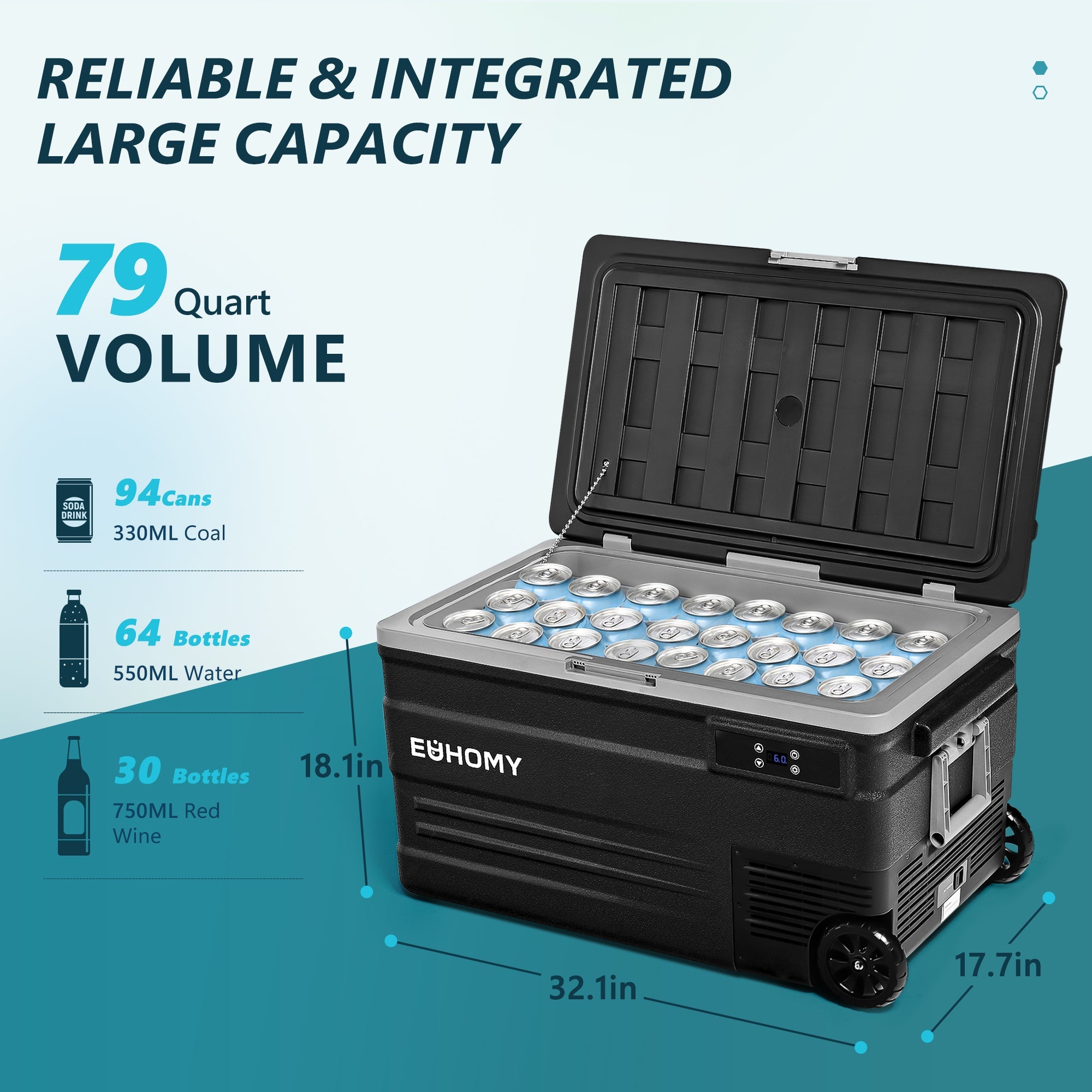 Euhomy Rover W3 Car Refrigerator (59QT/80QT)